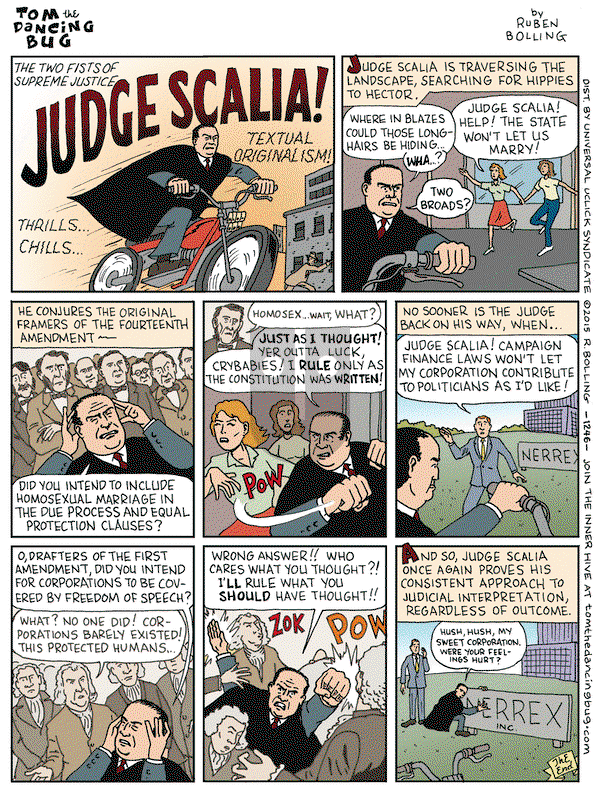 Tom the Dancing Bug on Friday July 10, 2015 Comic Strip