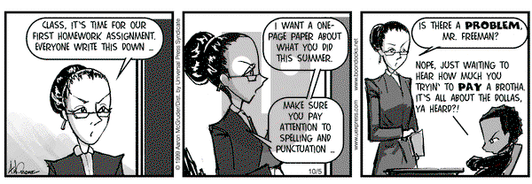 The Boondocks on Tuesday October 5, 1999 Comic Strip