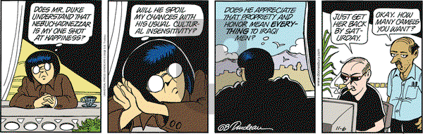 Doonesbury on Thursday November 6, 2003 Comic Strip