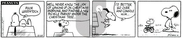 Peanuts on Wednesday December 25, 1974 Comic Strip