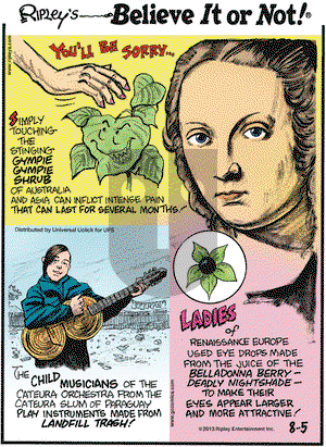 Ripley's Believe It or Not on Monday August 5, 2013 Comic Strip