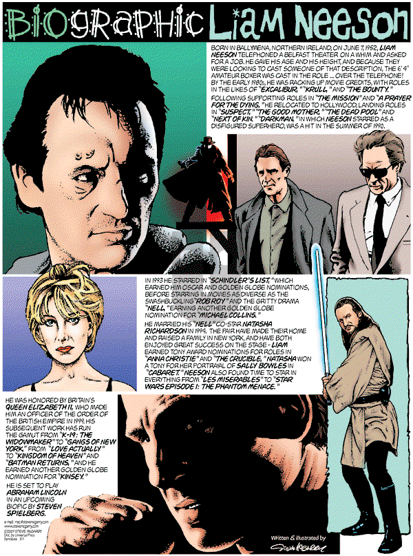 Biographic on Sunday March 1, 2009 Comic Strip