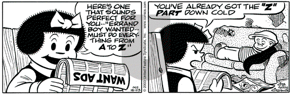 Nancy on Saturday October 18, 2003 Comic Strip