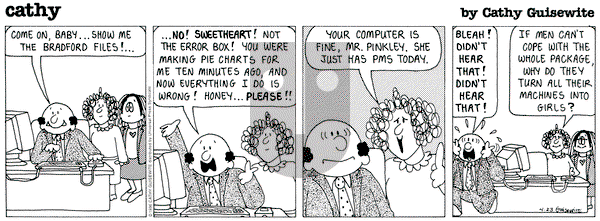 Cathy Classics on Tuesday April 23, 1996 Comic Strip