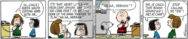 Peanuts on Monday September 29, 2003 Comic Strip