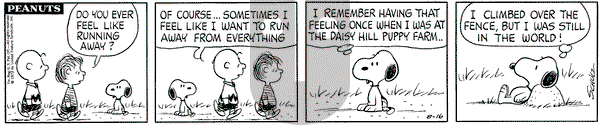 Peanuts on Wednesday August 16, 1972 Comic Strip