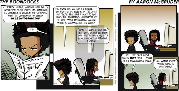 The Boondocks on Sunday May 12, 2002 Comic Strip