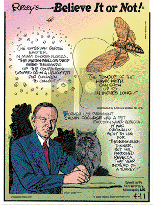 Ripley's Believe It or Not on Saturday April 11, 2020 Comic Strip