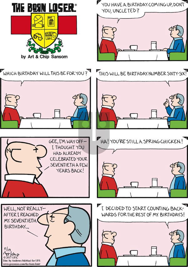 The Born Loser on Sunday November 19, 2017 Comic Strip