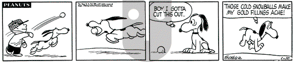 Peanuts on Friday January 10, 1958 Comic Strip