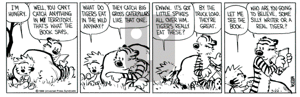 Calvin and Hobbes on Tuesday March 22, 1988 Comic Strip