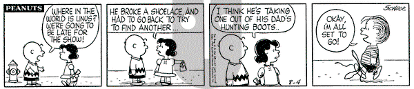 Peanuts on Tuesday August 4, 1959 Comic Strip