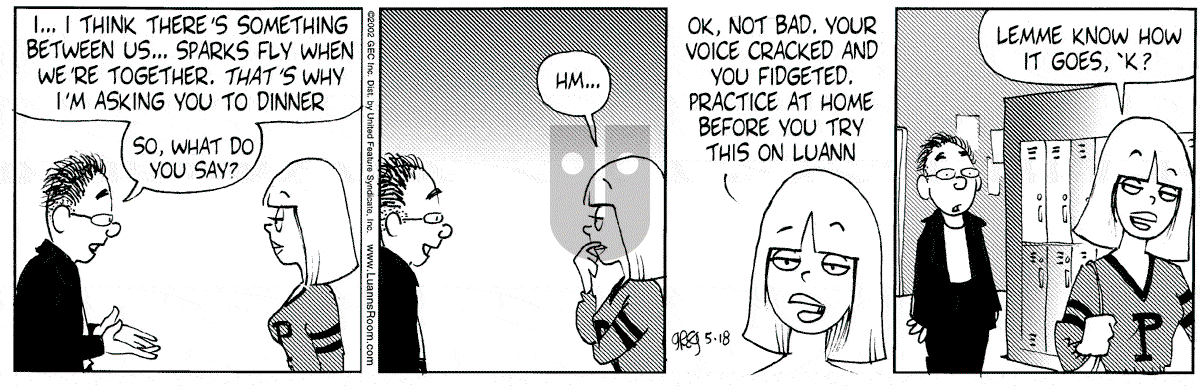 Luann - Saturday May 18, 2002 Comic Strip
