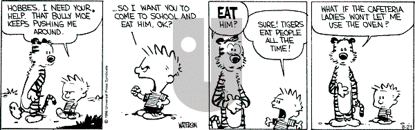 Calvin and Hobbes - Wednesday August 21, 1991 Comic Strip