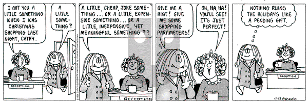 Cathy Classics on Friday December 13, 1996 Comic Strip