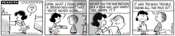 Peanuts on Tuesday November 17, 1964 Comic Strip