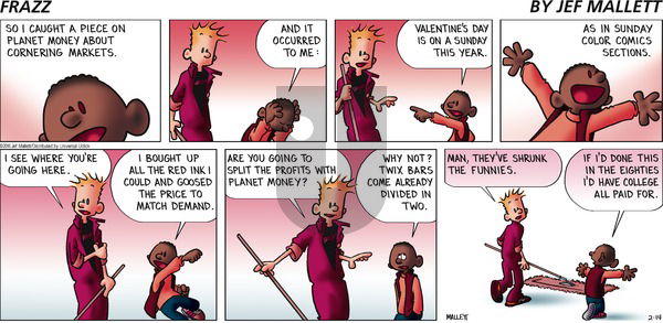 Frazz on Sunday February 14, 2016 Comic Strip