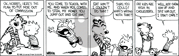 Calvin and Hobbes - Tuesday November 5, 1991 Comic Strip