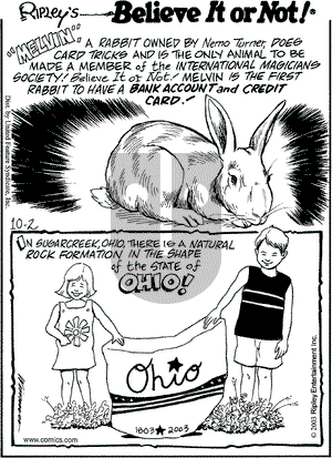 Ripley's Believe It or Not on Thursday October 2, 2003 Comic Strip