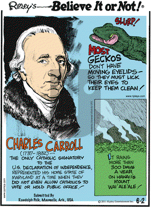 Ripley's Believe It or Not on Thursday June 2, 2011 Comic Strip