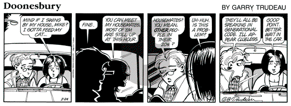 Doonesbury on Saturday February 24, 1996 Comic Strip