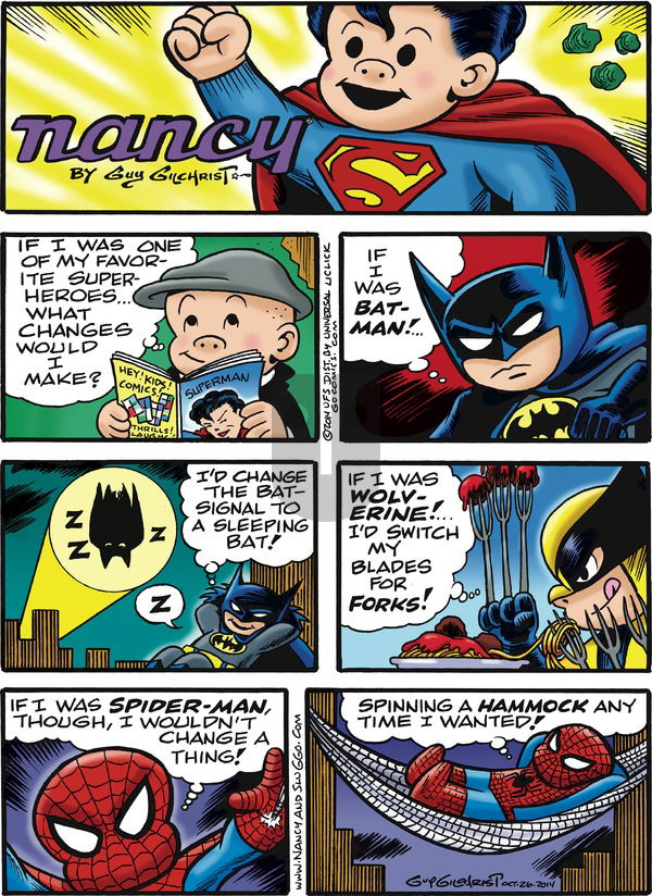 Nancy on Sunday October 26, 2014 Comic Strip