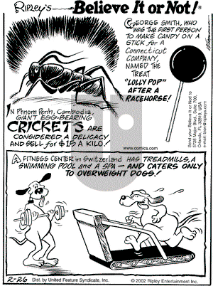Ripley's Believe It or Not on Wednesday March 6, 2002 Comic Strip