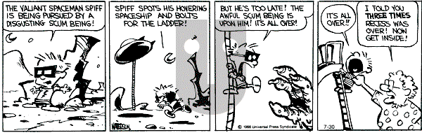 Calvin and Hobbes - Tuesday July 30, 1991 Comic Strip