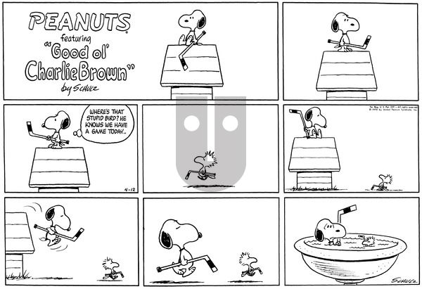Peanuts on Sunday April 12, 1970 Comic Strip