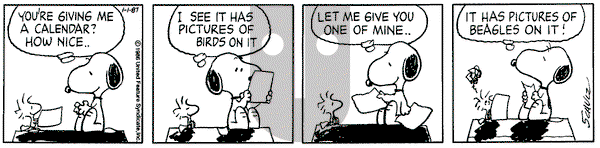 Peanuts on Thursday January 1, 1987 Comic Strip