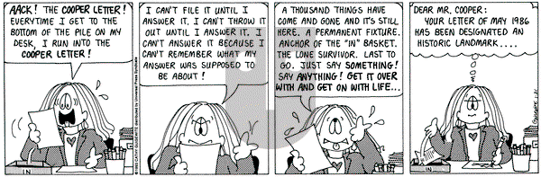 Cathy Classics on Thursday January 21, 1993 Comic Strip