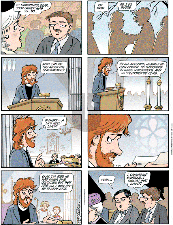Doonesbury - Sunday April 14, 2002 Comic Strip