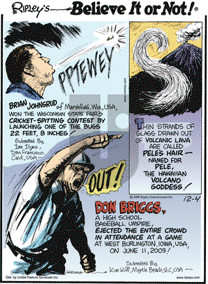Ripley's Believe It or Not on Friday December 4, 2009 Comic Strip