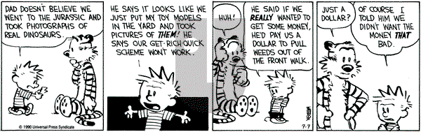 Calvin and Hobbes on Saturday July 7, 1990 Comic Strip