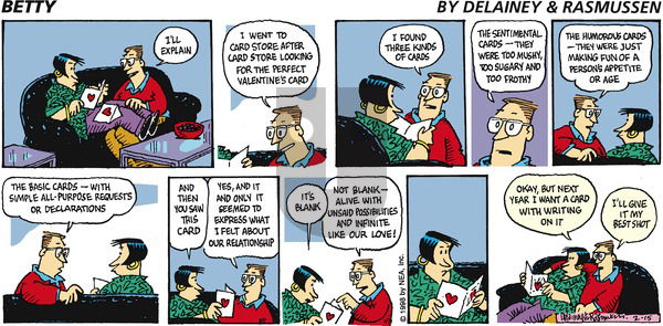 Betty on Sunday February 15, 1998 Comic Strip