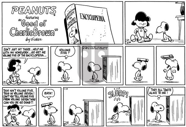 Peanuts on Sunday January 19, 1969 Comic Strip