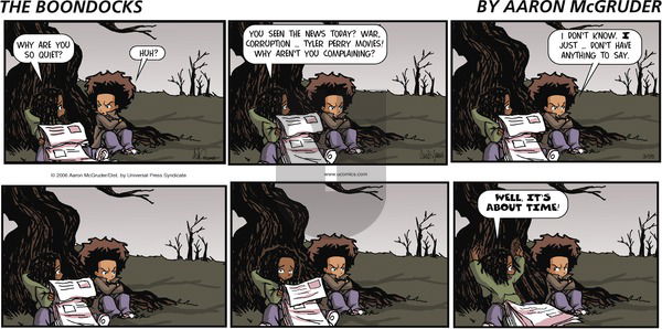 The Boondocks on Sunday March 26, 2006 Comic Strip