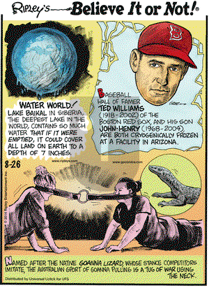 Ripley's Believe It or Not on Tuesday August 26, 2014 Comic Strip