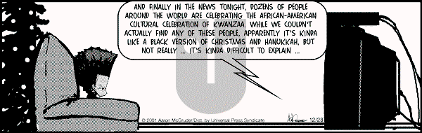 The Boondocks - Friday December 28, 2001 Comic Strip