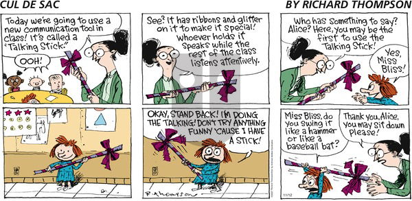 Cul de Sac on Sunday November 12, 2017 Comic Strip
