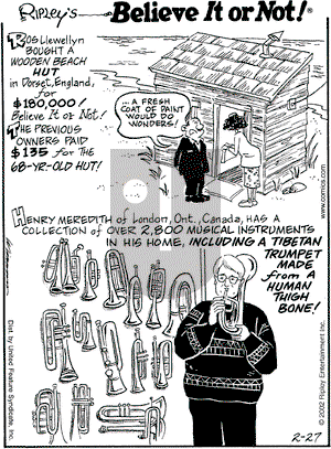 Ripley's Believe It or Not on Wednesday February 27, 2002 Comic Strip