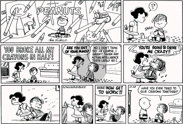Peanuts - Sunday December 28, 1958 Comic Strip