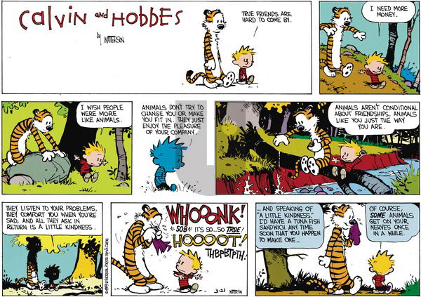 Calvin and Hobbes - Sunday April 30, 1989 Comic Strip