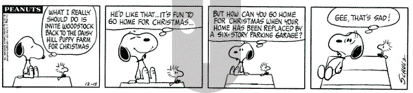 Peanuts on Friday December 15, 1972 Comic Strip