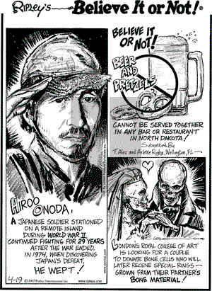Ripley's Believe It or Not on Tuesday April 19, 2005 Comic Strip