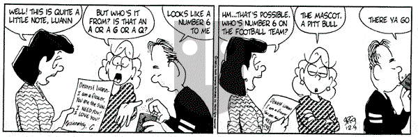 Luann on Saturday December 9, 1995 Comic Strip