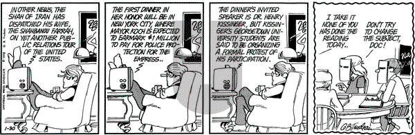 Doonesbury on Monday January 30, 1978 Comic Strip