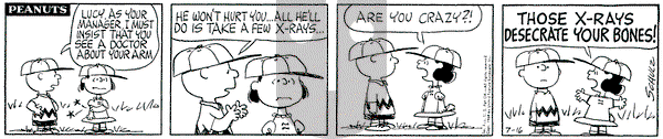 Peanuts on Thursday July 16, 1964 Comic Strip