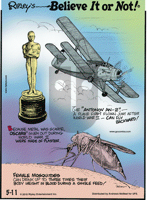 Ripley's Believe It or Not on Friday May 11, 2018 Comic Strip