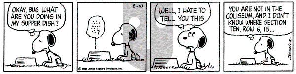 Peanuts on Monday August 10, 1981 Comic Strip